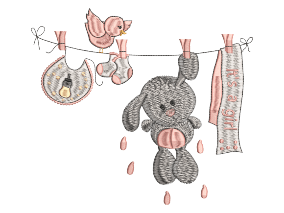 Baby Bunny Embroidery Clothesline Review