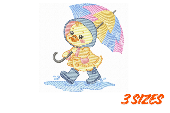 Cute Duck Umbrella Embroidery Design Review
