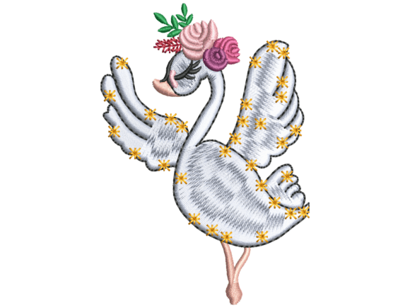 Flower Crown Swan Embroidery Review for Boutique Apparel
