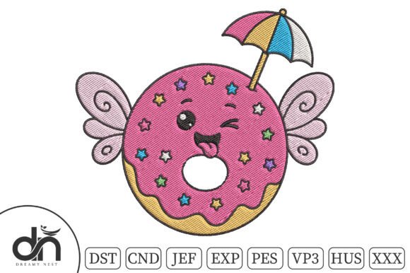Kawaii Winged Donut Beach Embroidery Review