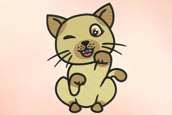 Kitten Embroidery Design for Seasonal Sales
