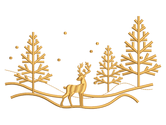 Winter Deer Forest Embroidery Design Review